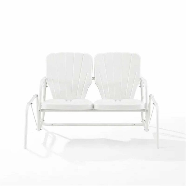 Claustro Ridgeland Outdoor Metal Loveseat Glider, White Gloss CL3051581